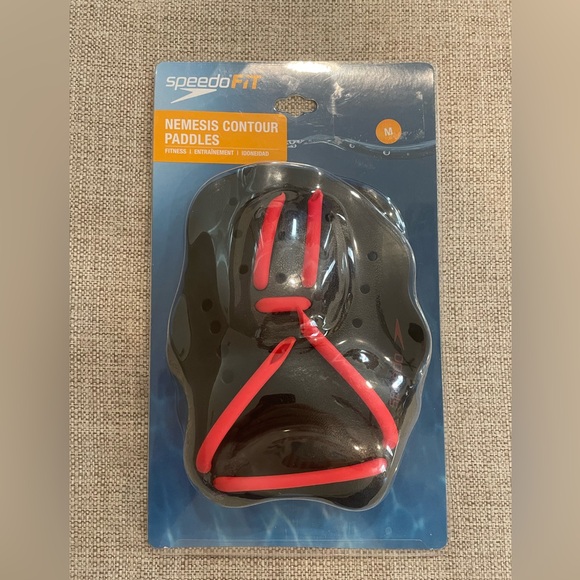 Speedo FIT Nemesis Contour Paddles Swim Training Size M Width 5.75” Height 7.5” - Picture 1 of 5